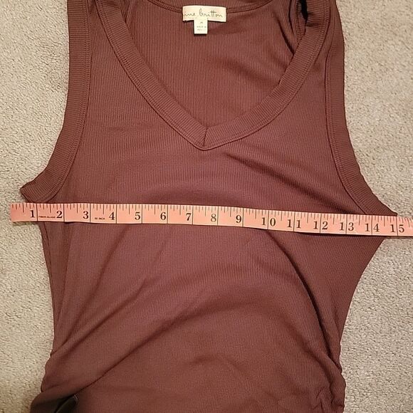 Nine Britton Chocolate Sleeveless Maxi Dress W Ruching On Sides Sz Med - Picture 5 of 10